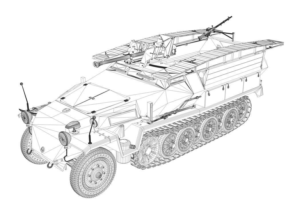 German Half Trucks - Collection 3D model_47