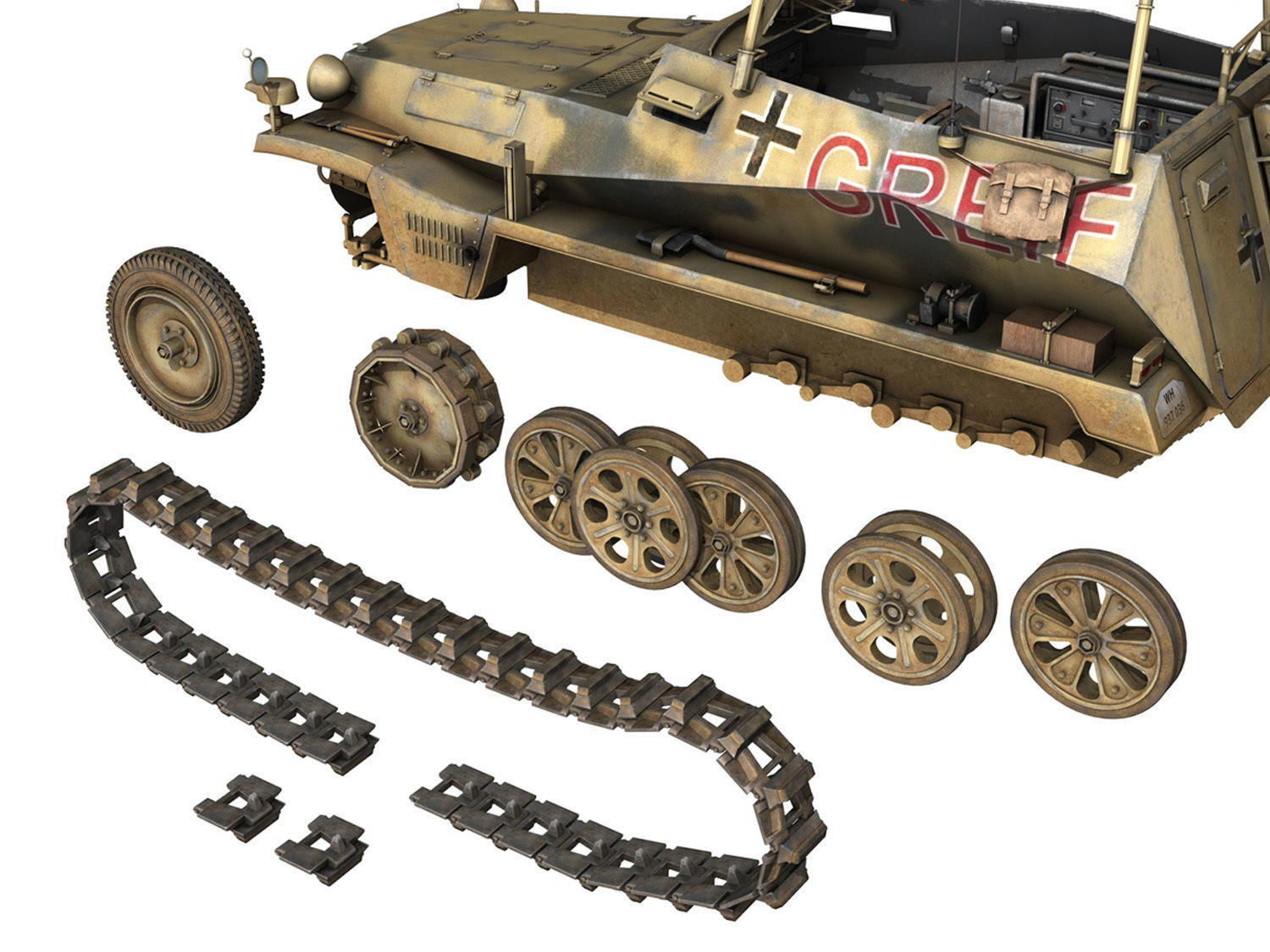 German Half Trucks - Collection 3D model_32