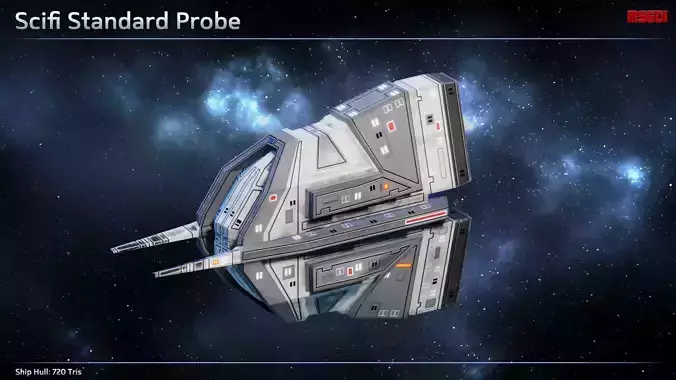 Spaceship Probes Low-poly 3D model
