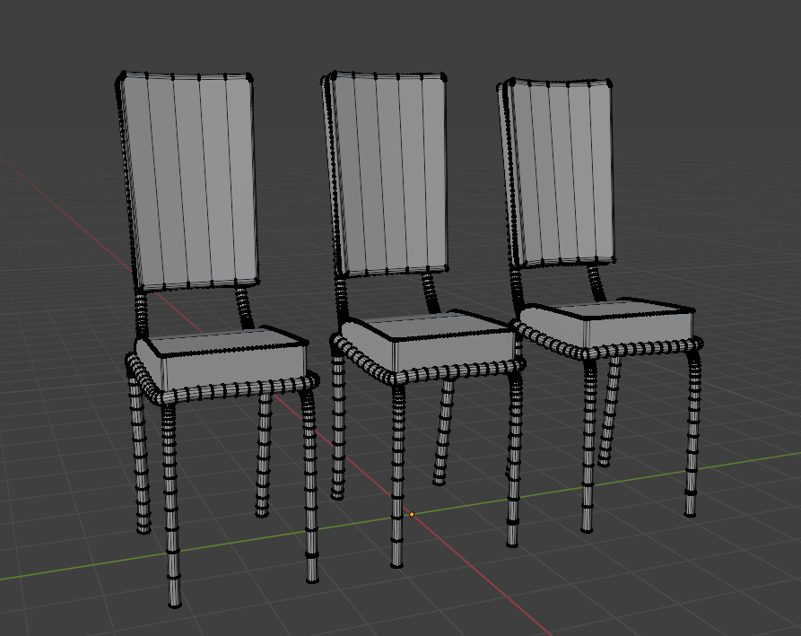 Big retro diners 50s chairs Low-poly 3D model_3