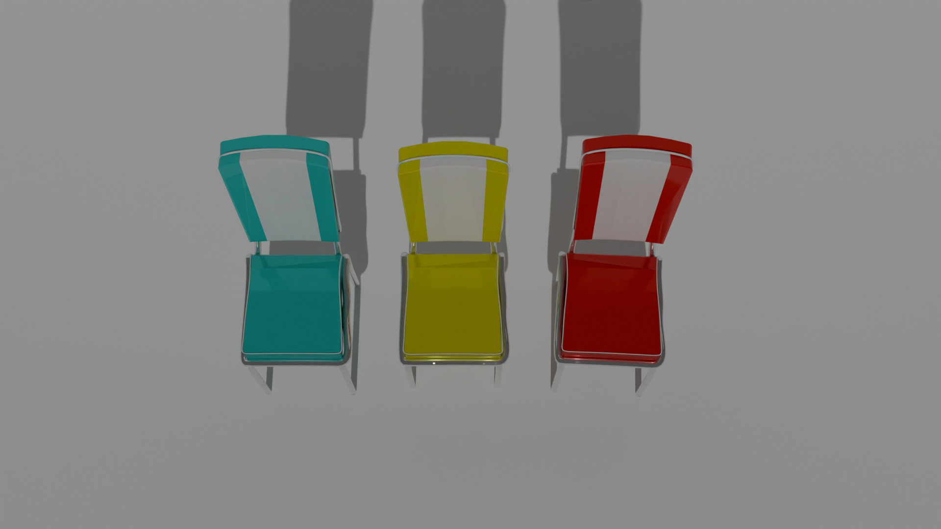 Big retro diners 50s chairs Low-poly 3D model_1