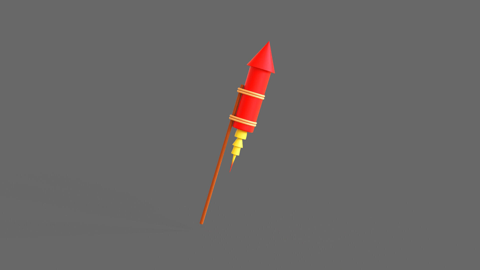 Firework rocket v003 Low-poly 3D model_2