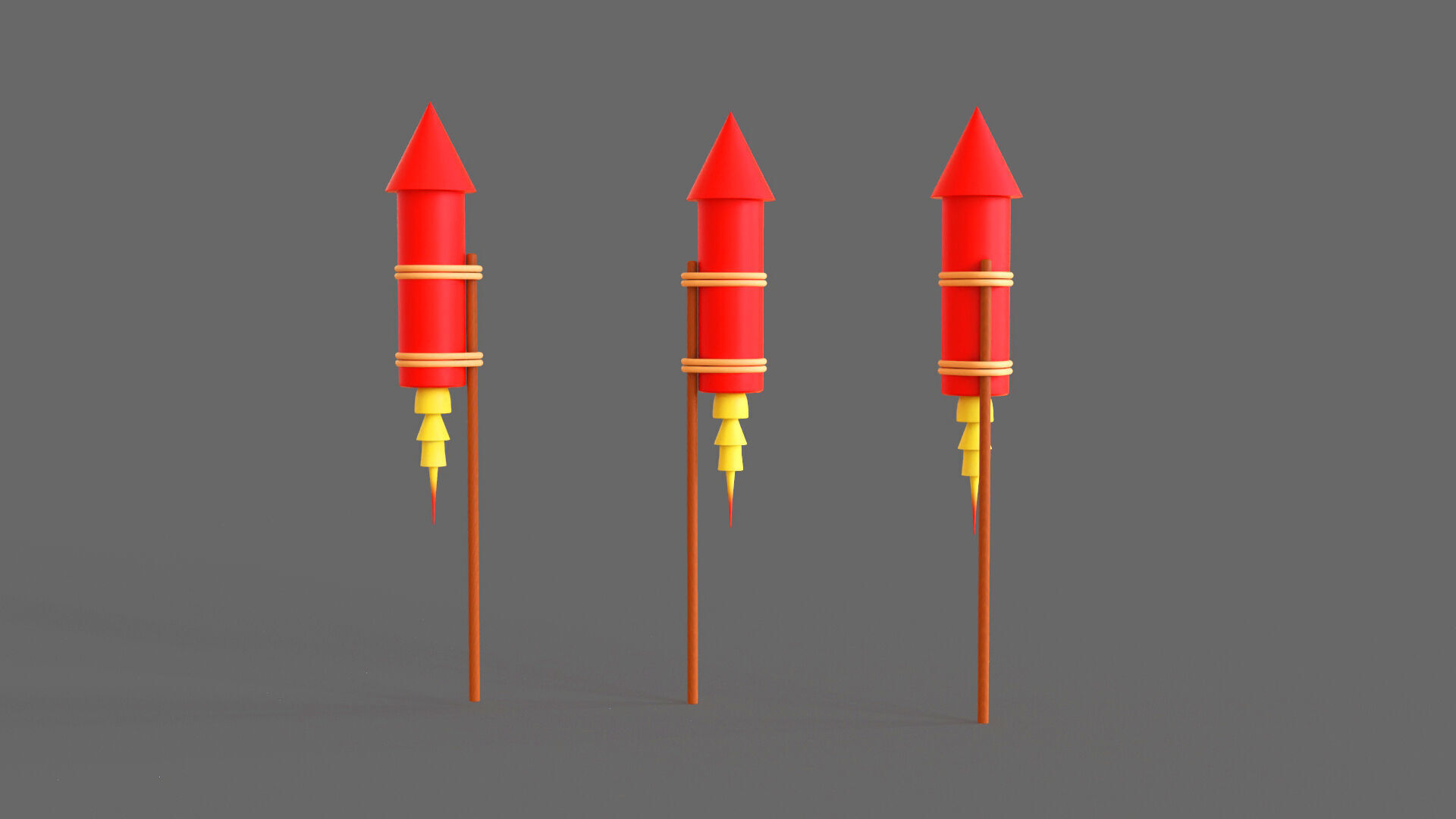 Firework rocket v003 Low-poly 3D model_1