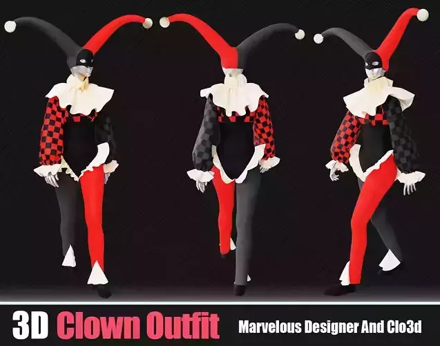 3d Clown Outfits 01 Marvelous And Blender 