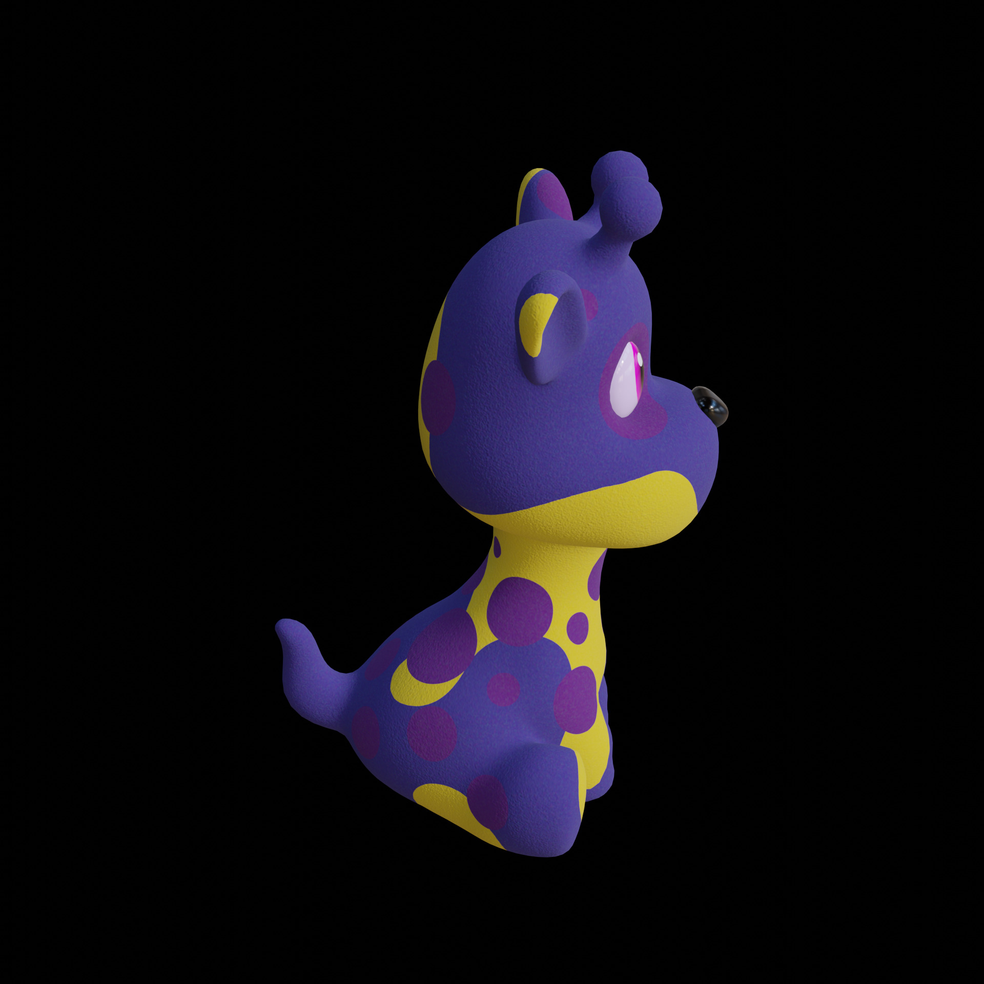 Plush Giraffe Colorful Plush Cute Low-Poly Game-Ready Low-poly 3D model_7