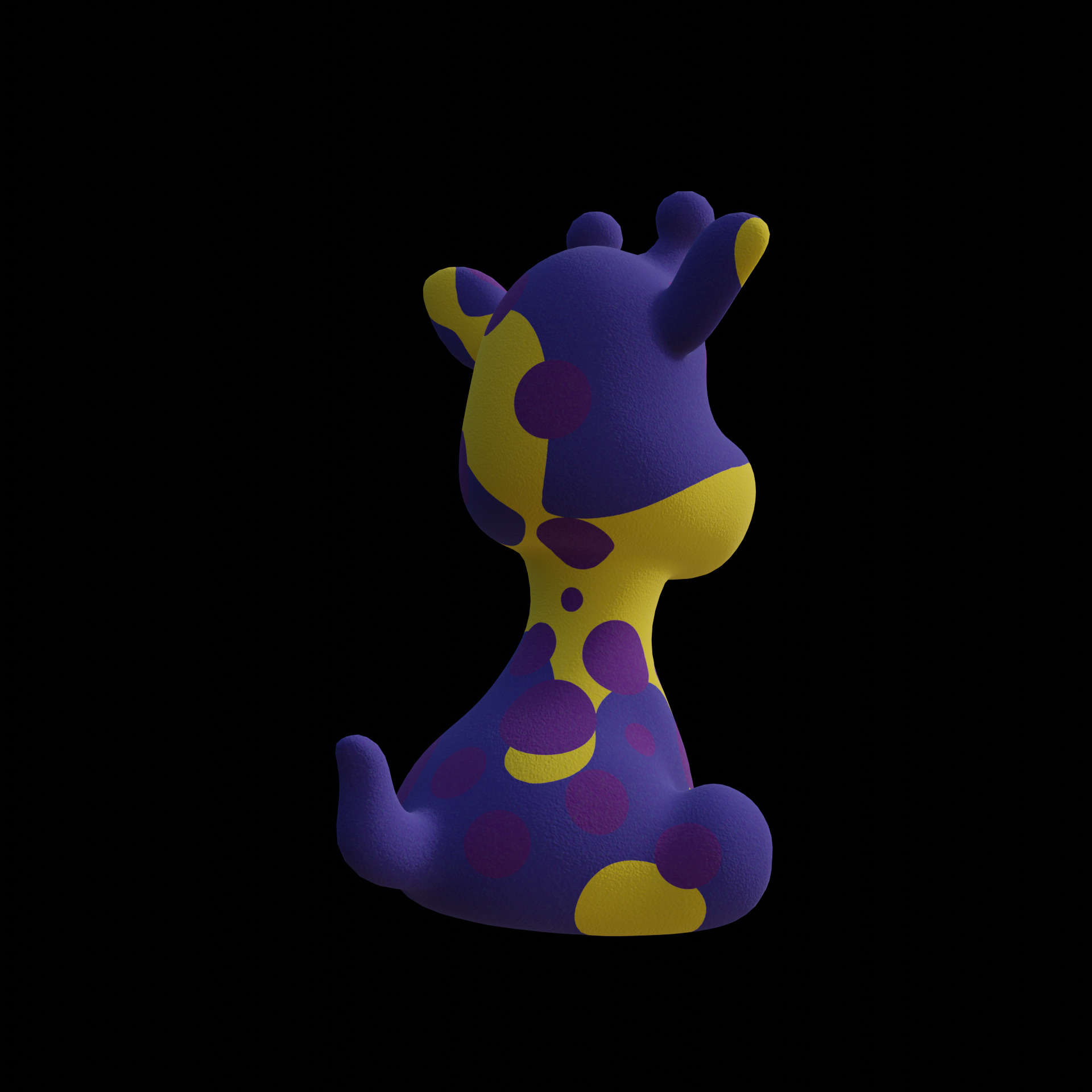 Plush Giraffe Colorful Plush Cute Low-Poly Game-Ready Low-poly 3D model_9