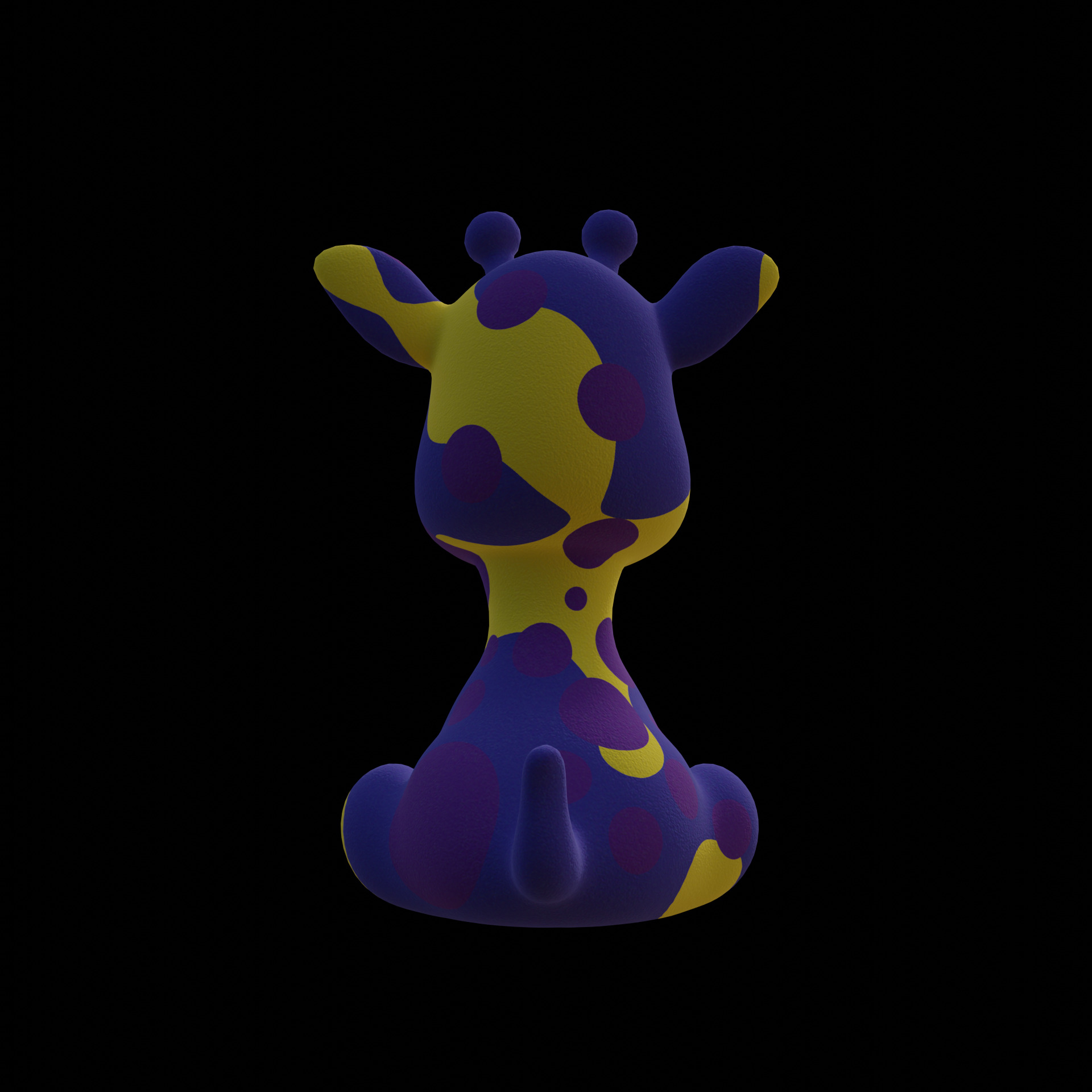 Plush Giraffe Colorful Plush Cute Low-Poly Game-Ready Low-poly 3D model_8