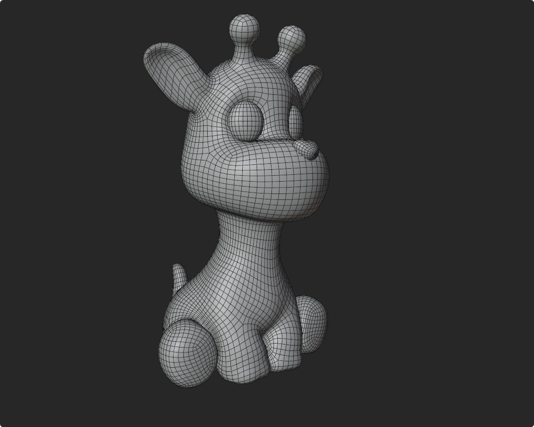 Plush Giraffe Colorful Plush Cute Low-Poly Game-Ready Low-poly 3D model_10