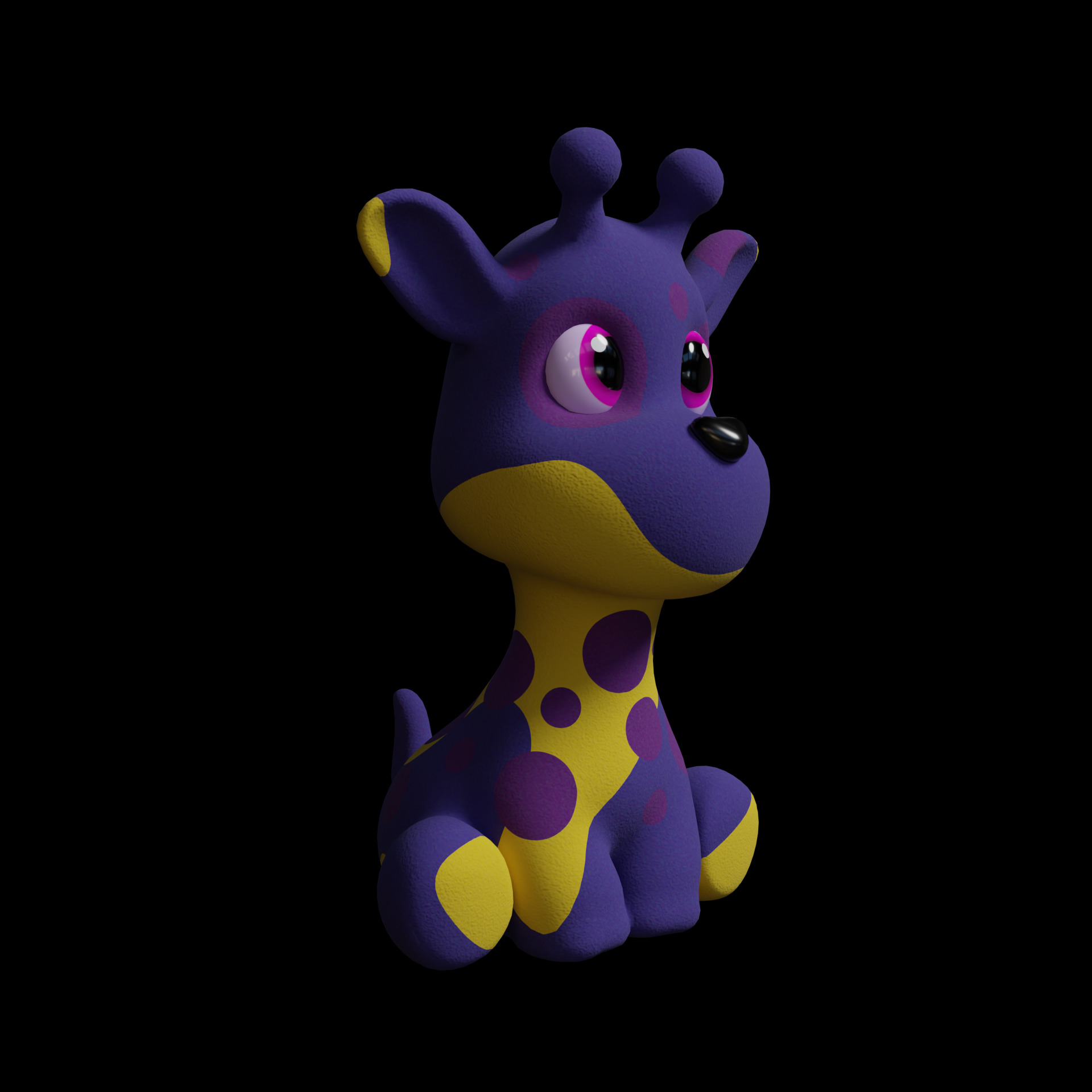 Plush Giraffe Colorful Plush Cute Low-Poly Game-Ready Low-poly 3D model_1