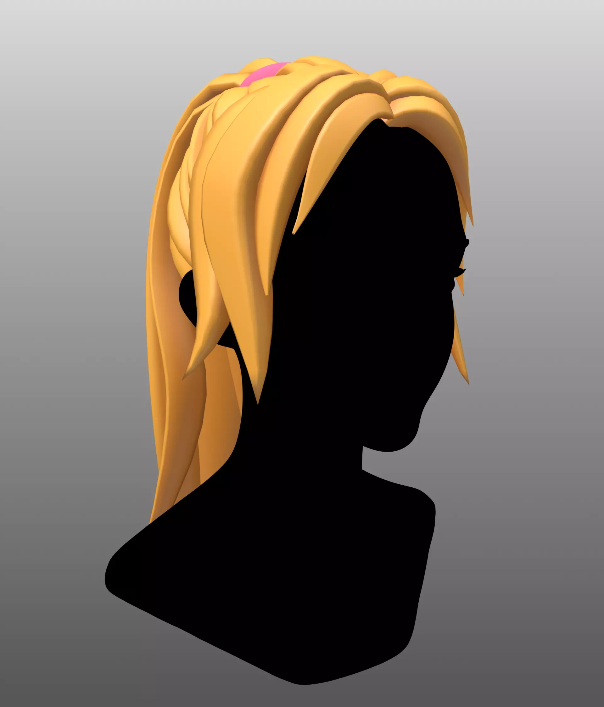 Character - stylized anime hair 01 Low-poly 3D model