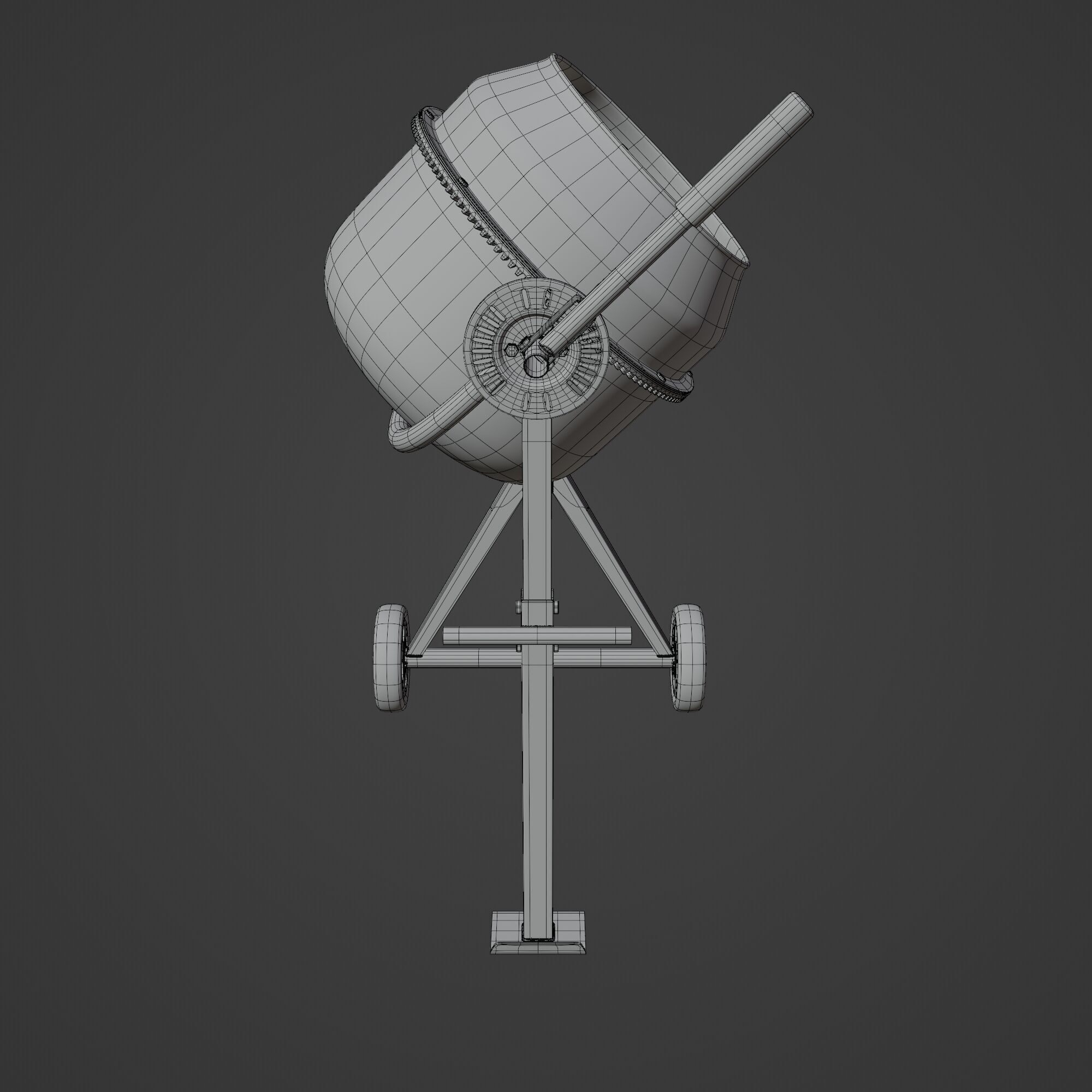 Portable Concrete Mixer 3D model_11