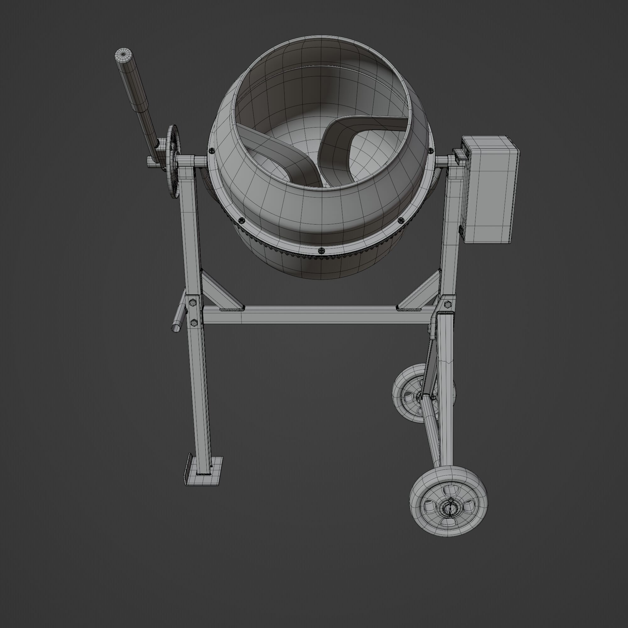 Portable Concrete Mixer 3D model_9