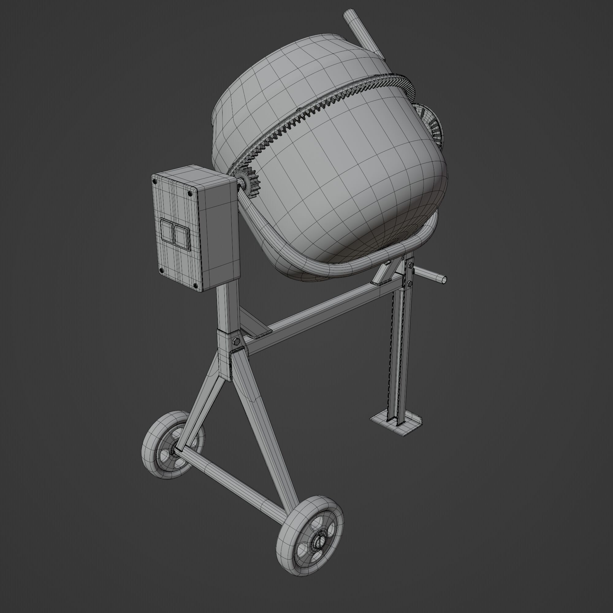 Portable Concrete Mixer 3D model_14