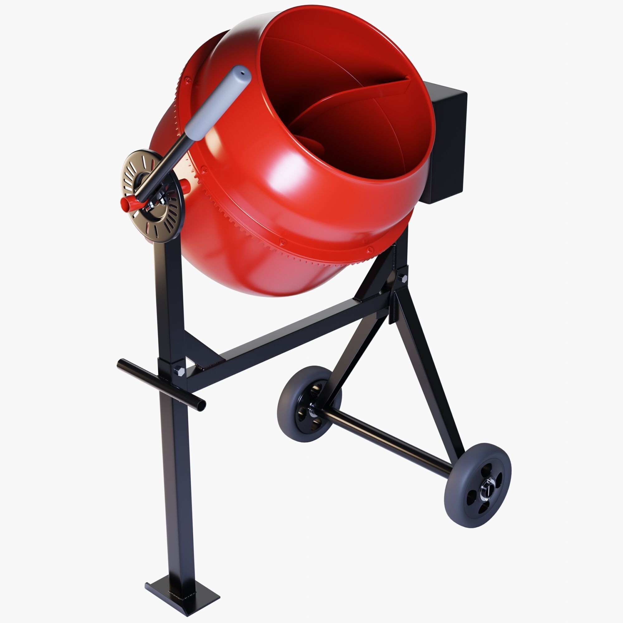 Portable Concrete Mixer 3D model_2
