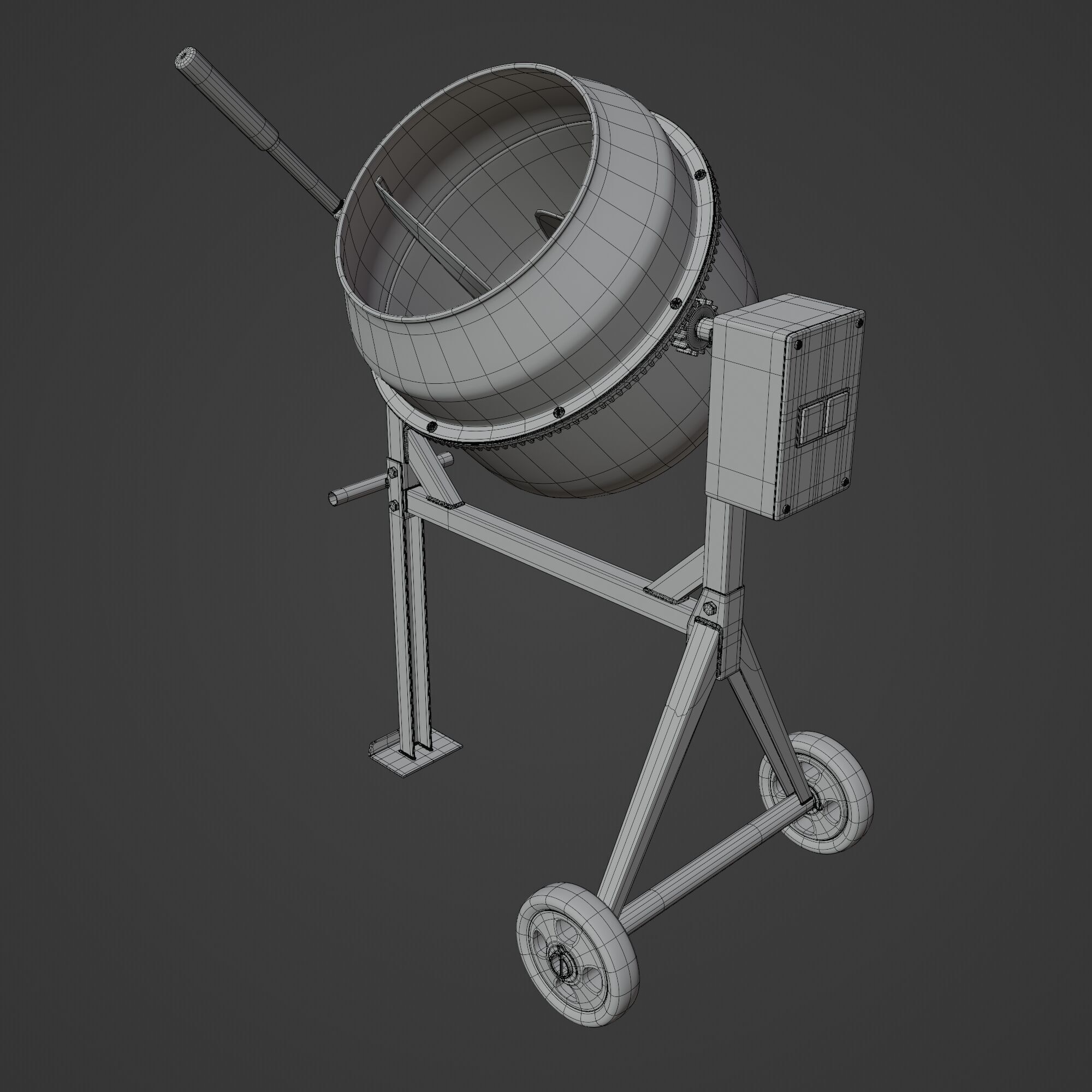 Portable Concrete Mixer 3D model_8