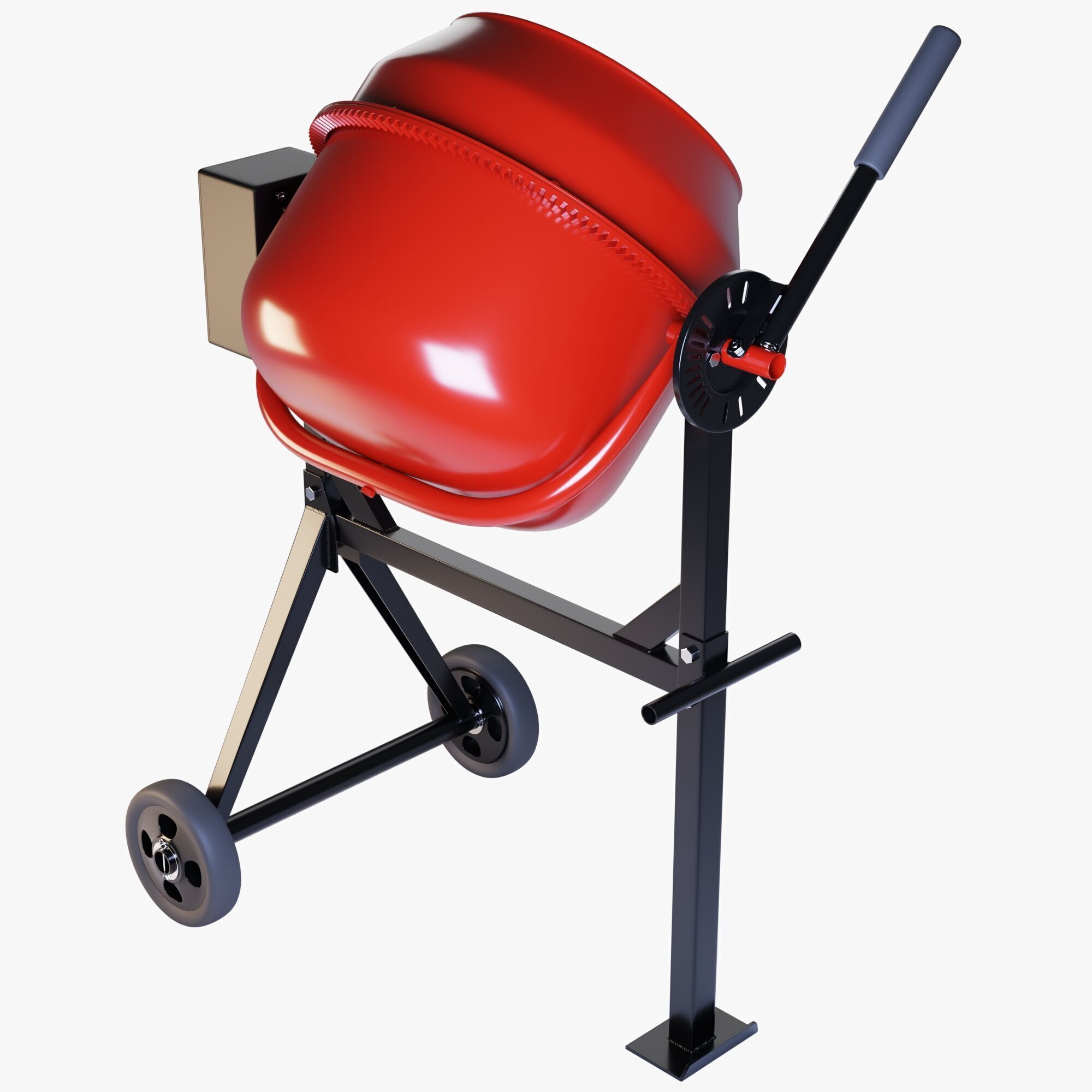 Portable Concrete Mixer 3D model_4