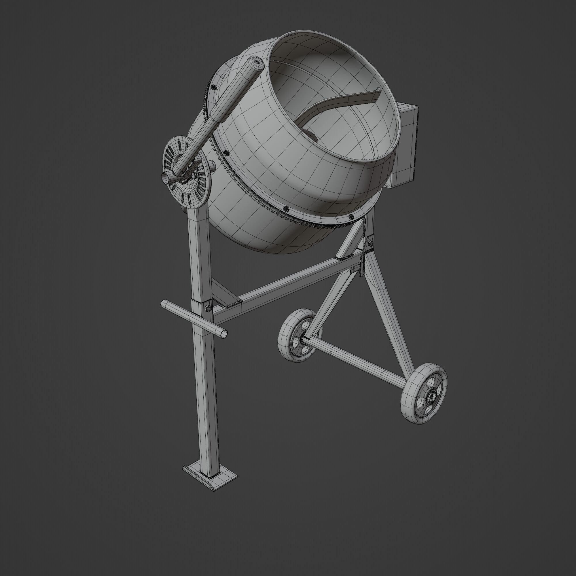 Portable Concrete Mixer 3D model_10