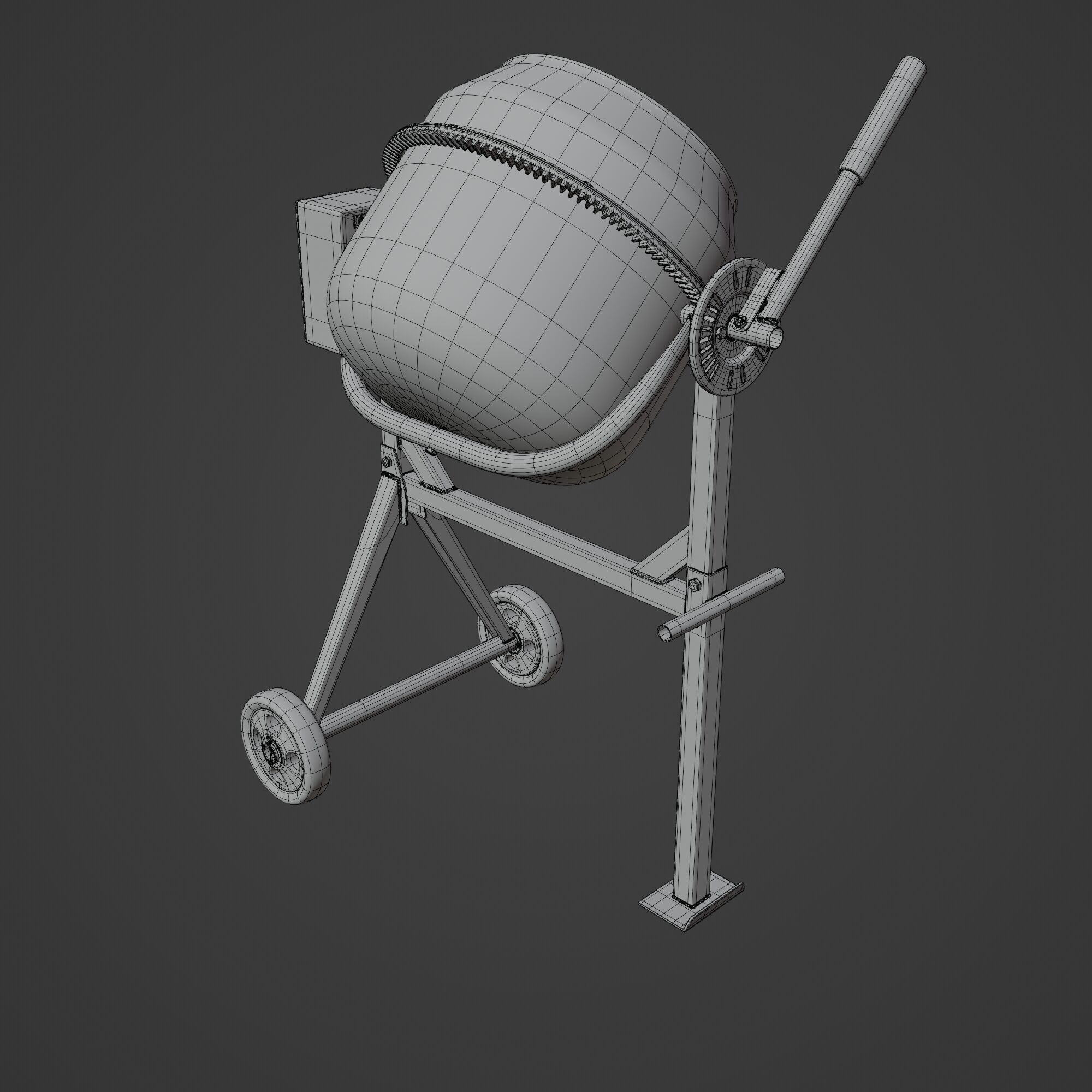 Portable Concrete Mixer 3D model_12
