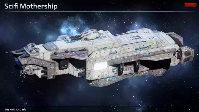 Spaceship Mothership Low-poly 3D model