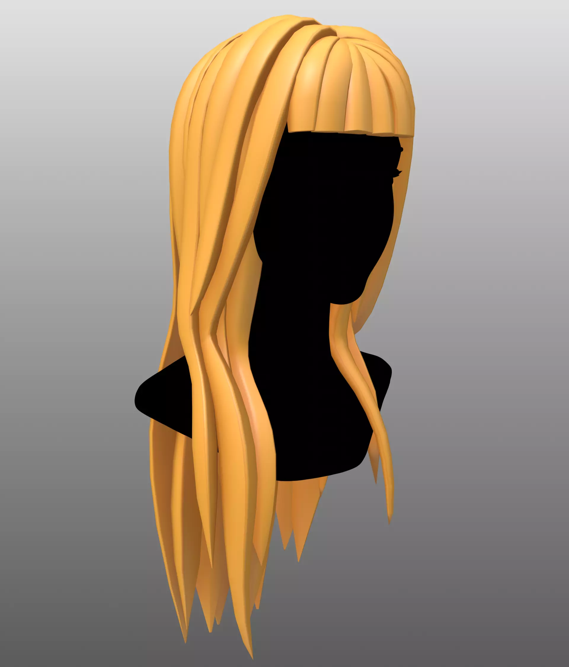 stylized anime hair 02 Low-poly 3D model
