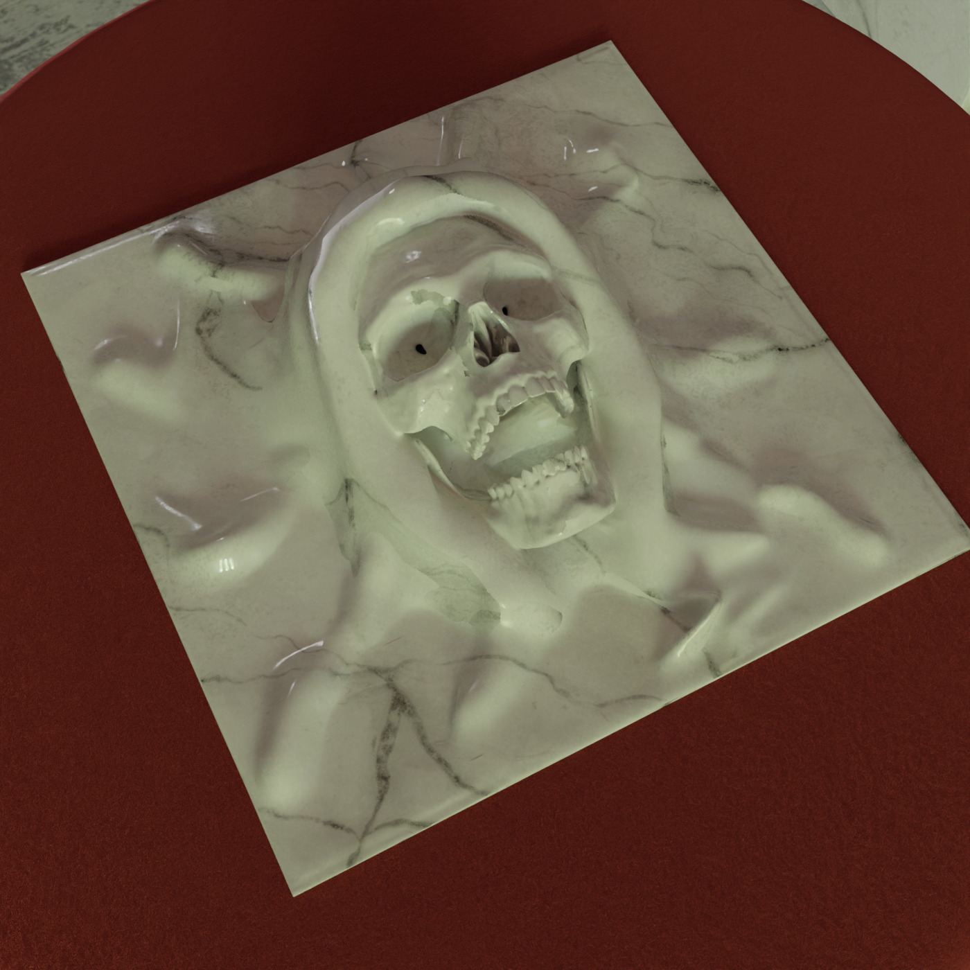 Grim Reaper face sculpture ready to print 3D print model_6