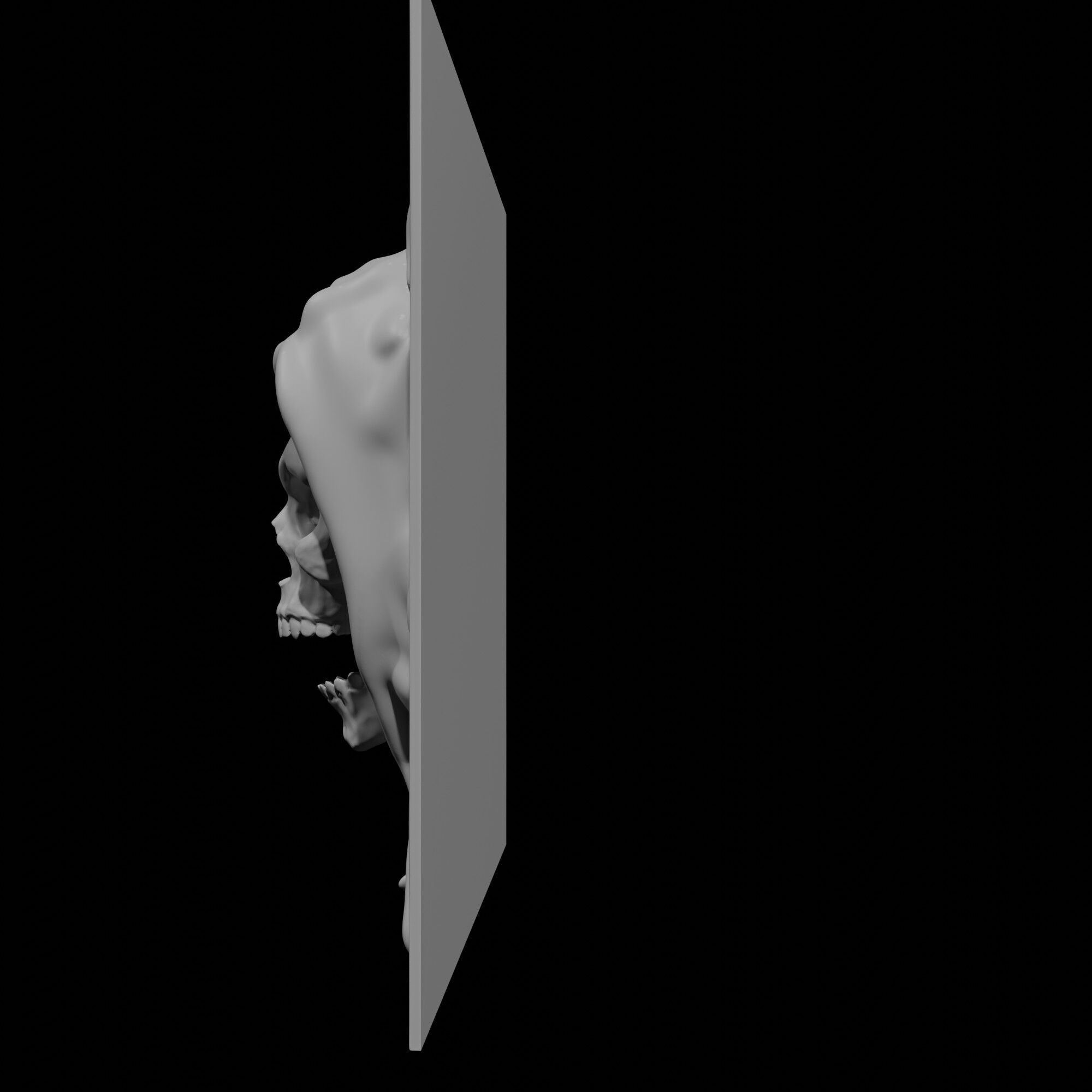 Grim Reaper face sculpture ready to print 3D print model_2