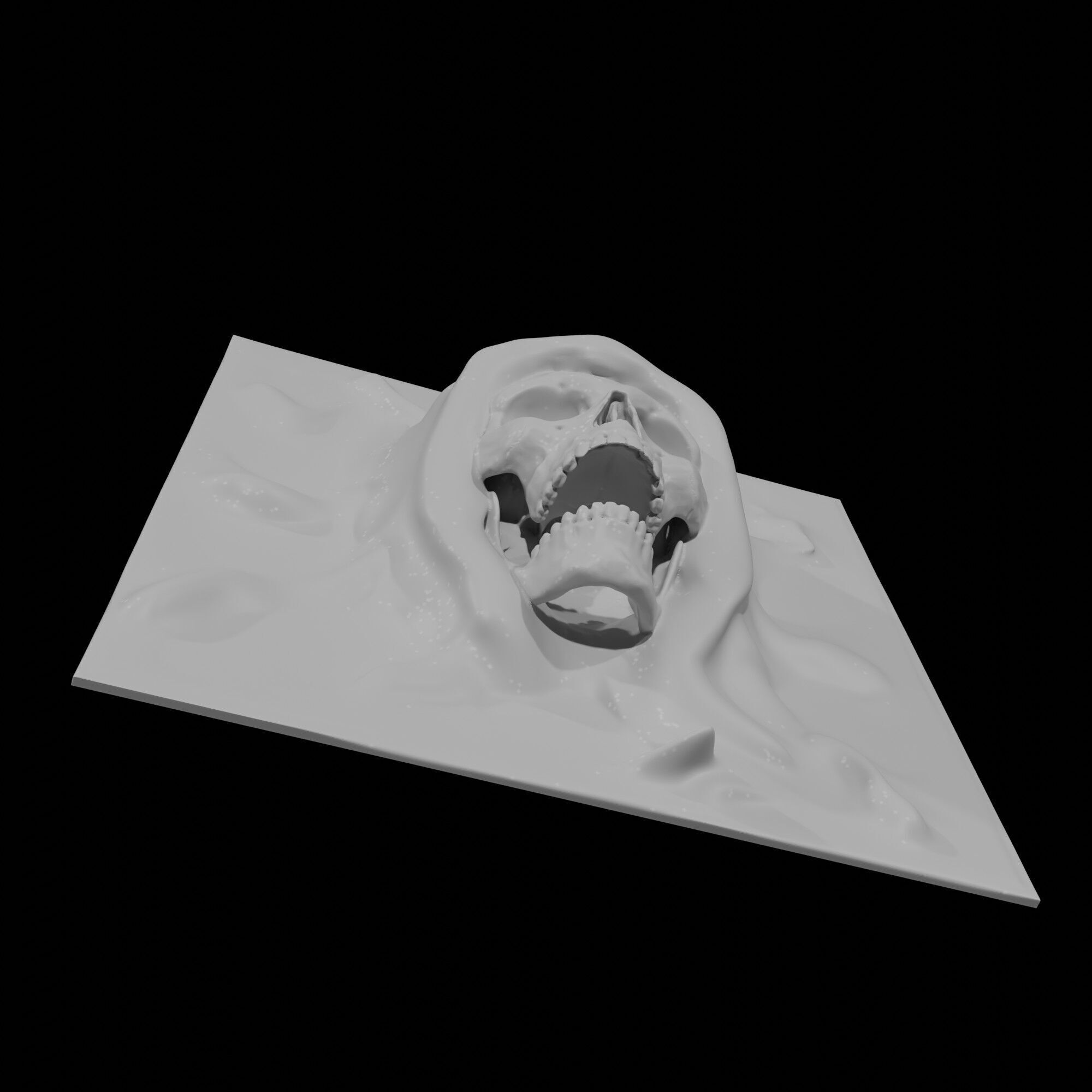Grim Reaper face sculpture ready to print 3D print model_3
