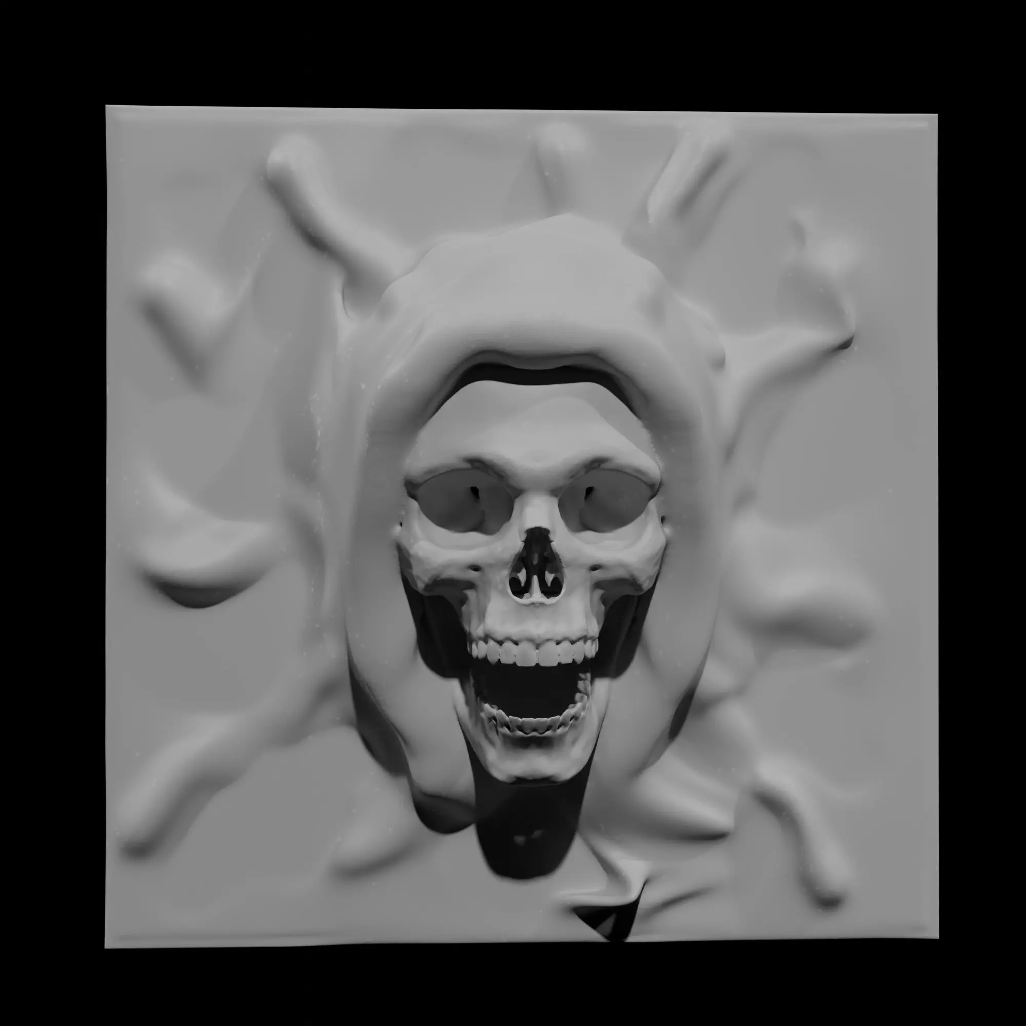 Grim Reaper face sculpture ready to print 3D print model_0