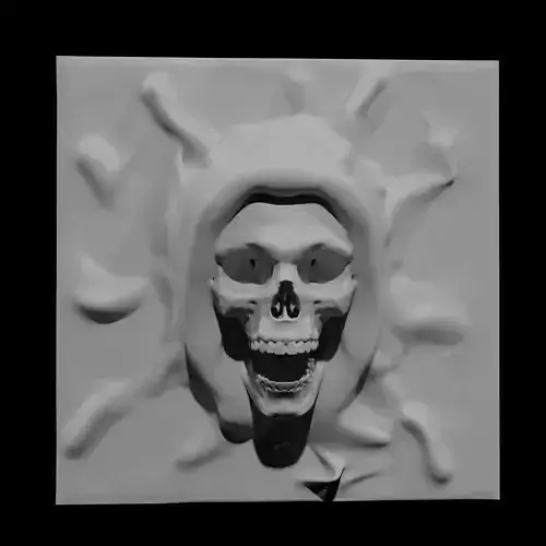 Grim Reaper face sculpture ready to print