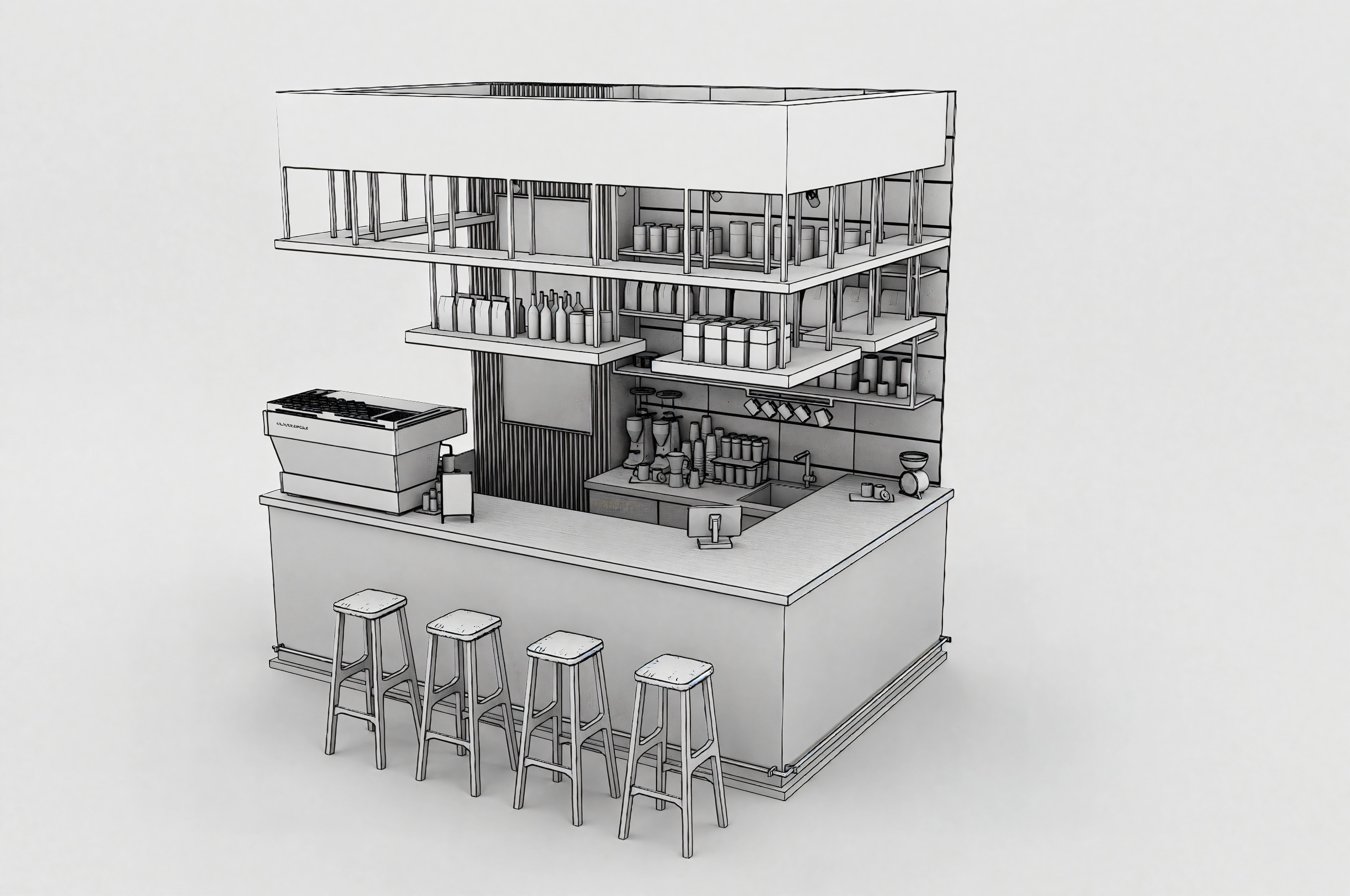 Coffee Shop 3D model 3D model_6