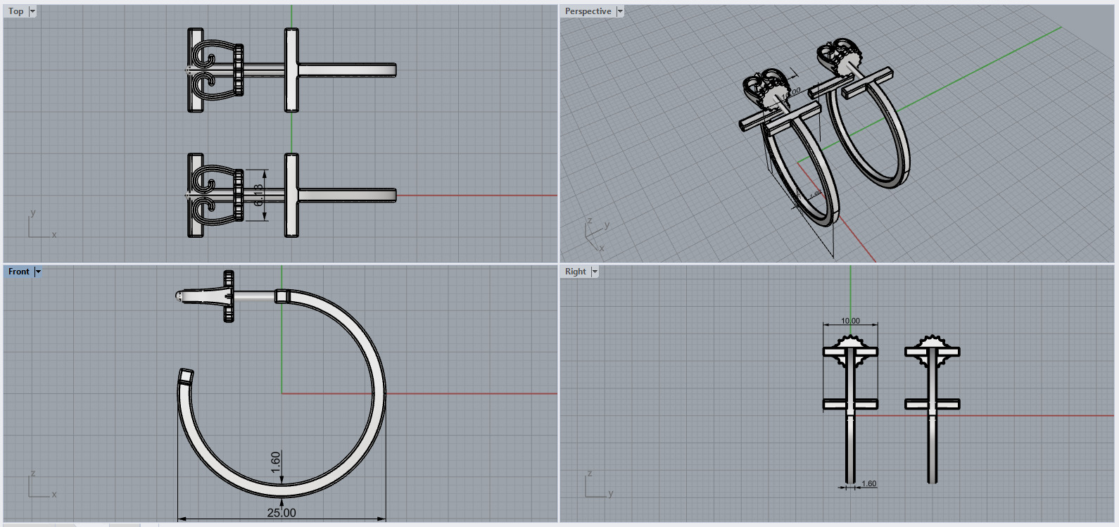 Earrings 80059 3D print model_4