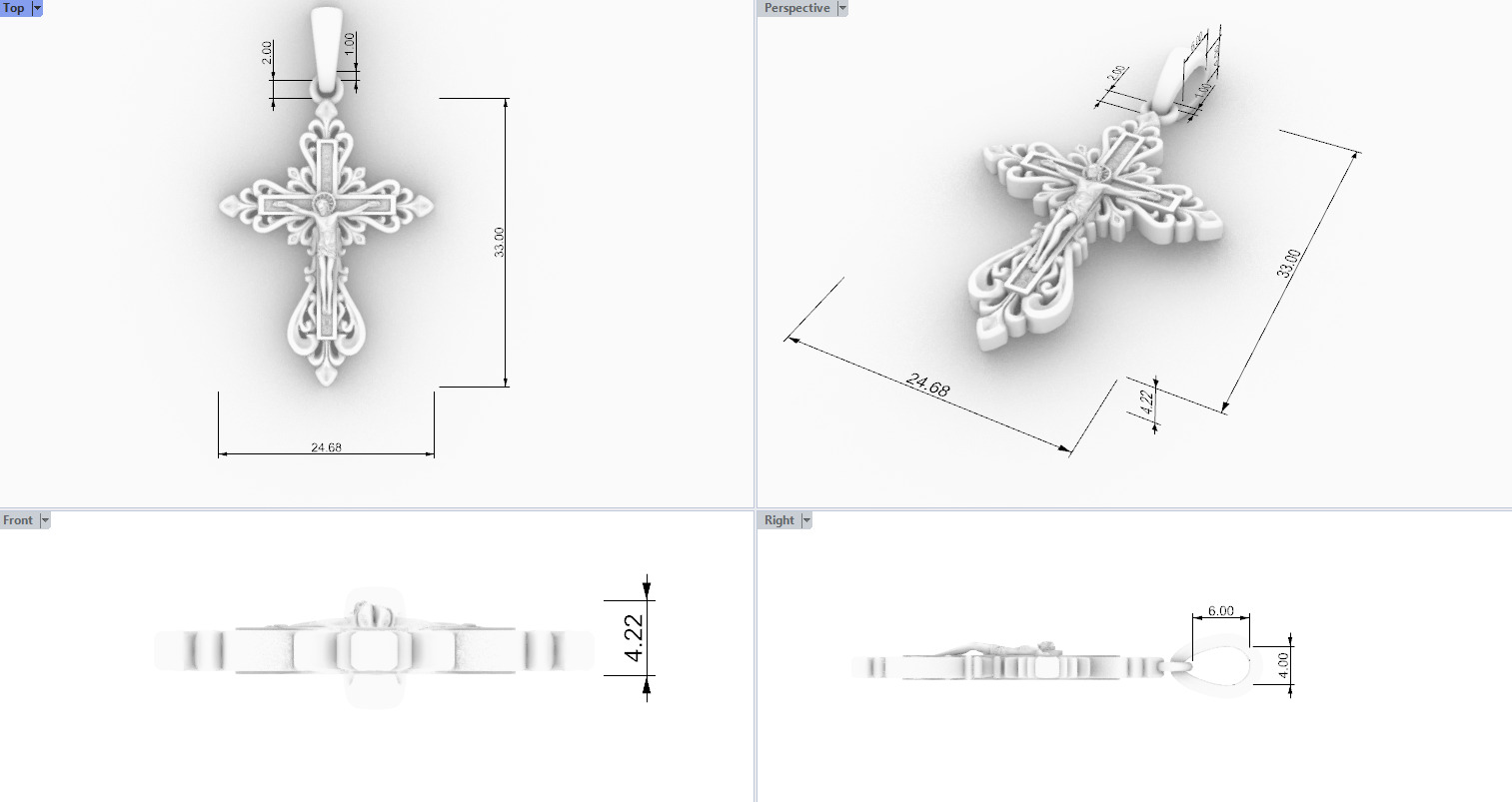 Jesus Cross Pendant 75091 3D print model_10