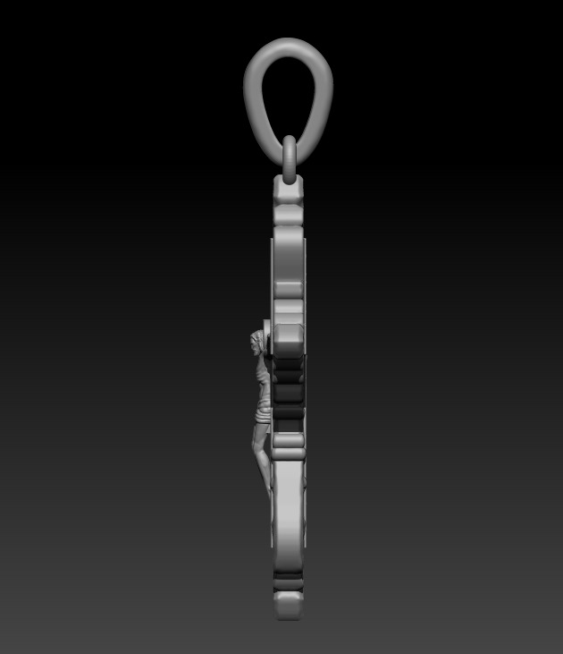 Jesus Cross Pendant 75091 3D print model_4