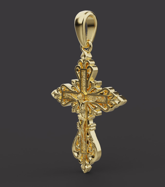 Jesus Cross Pendant 75091 3D print model_1