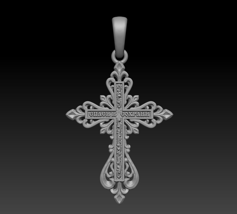 Jesus Cross Pendant 75091 3D print model_8