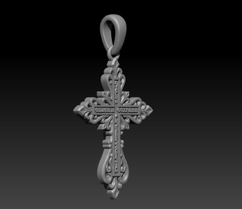 Jesus Cross Pendant 75091 3D print model_6