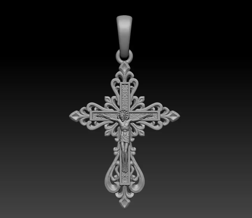 Jesus Cross Pendant 75091 3D print model_0