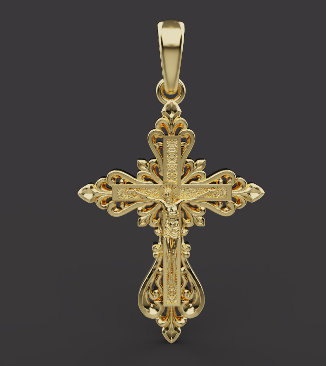 Jesus Cross Pendant 75091 3D print model_7