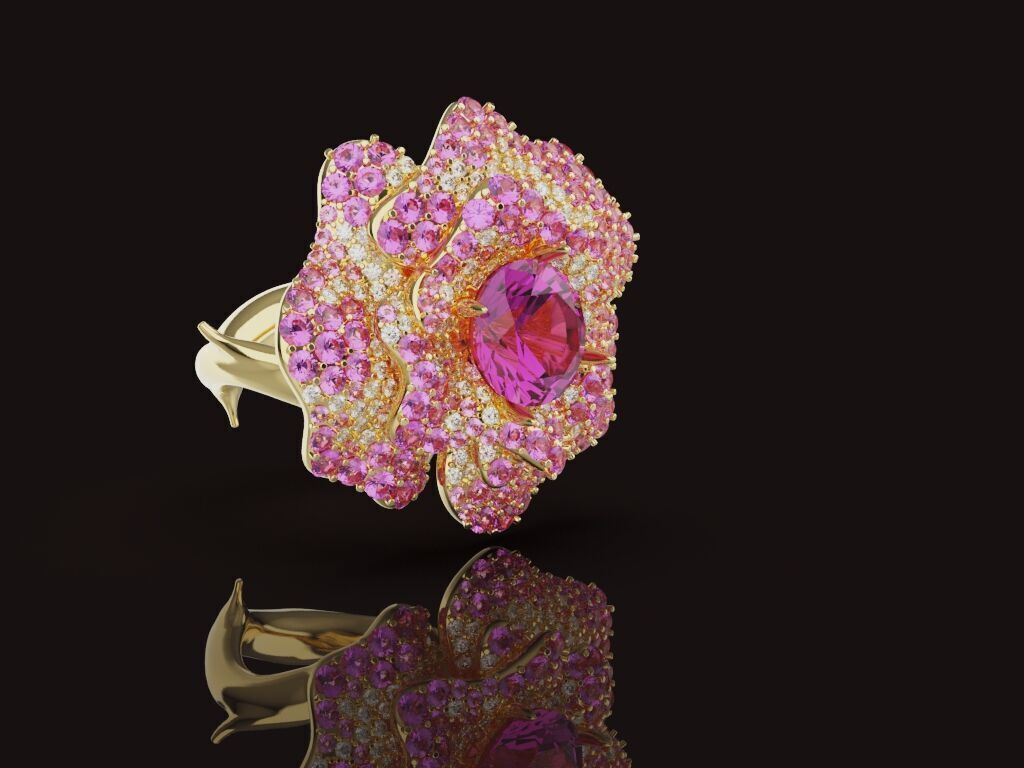 Flower Ring 75050 3D print model_2