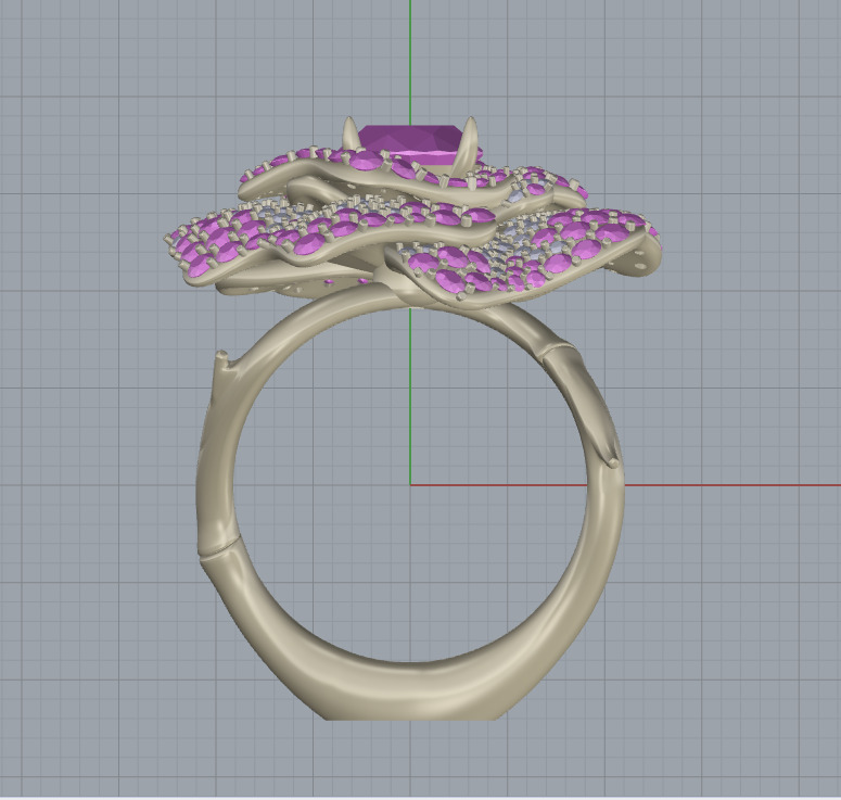 Flower Ring 75050 3D print model_3