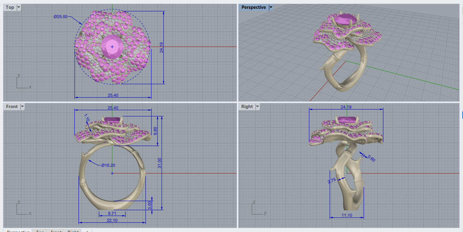 Flower Ring 75050 3D print model_8