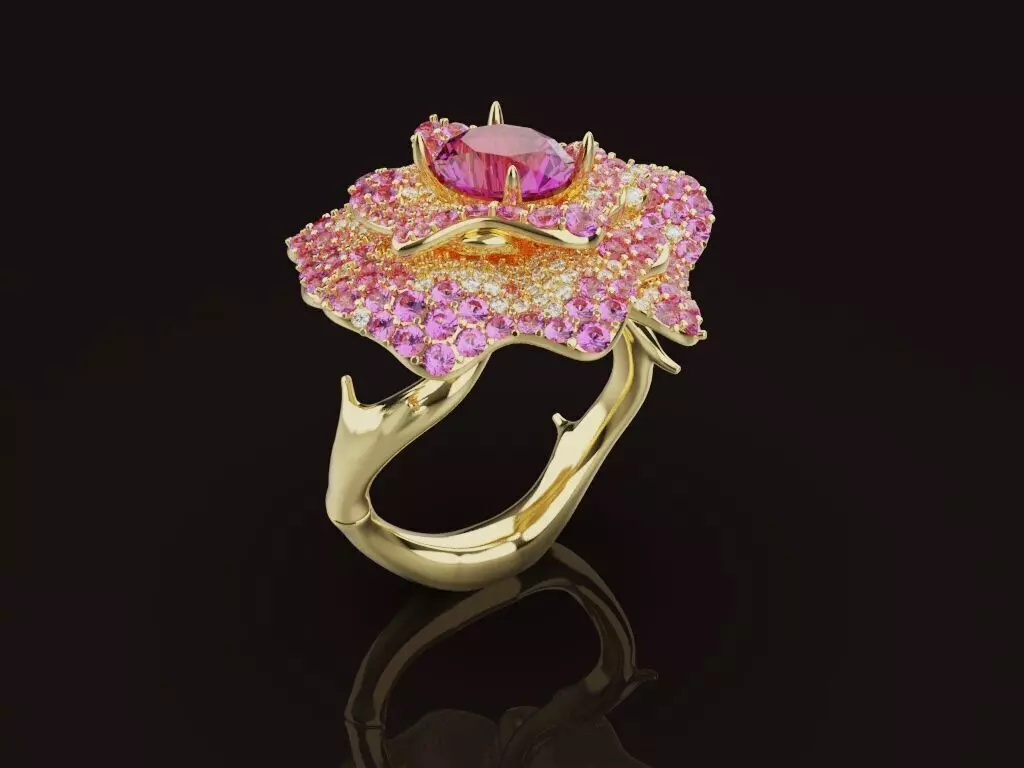 Flower Ring 75050 3D print model_0