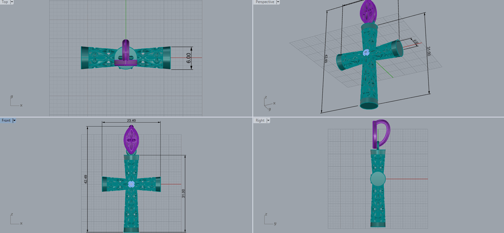 Cross Pendant 70147 3D print model_9