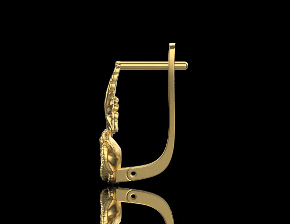 Rose Earrings 51167 3D print model_3