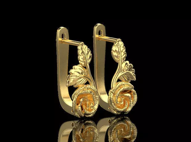 Rose Earrings 51167 3D print model_0