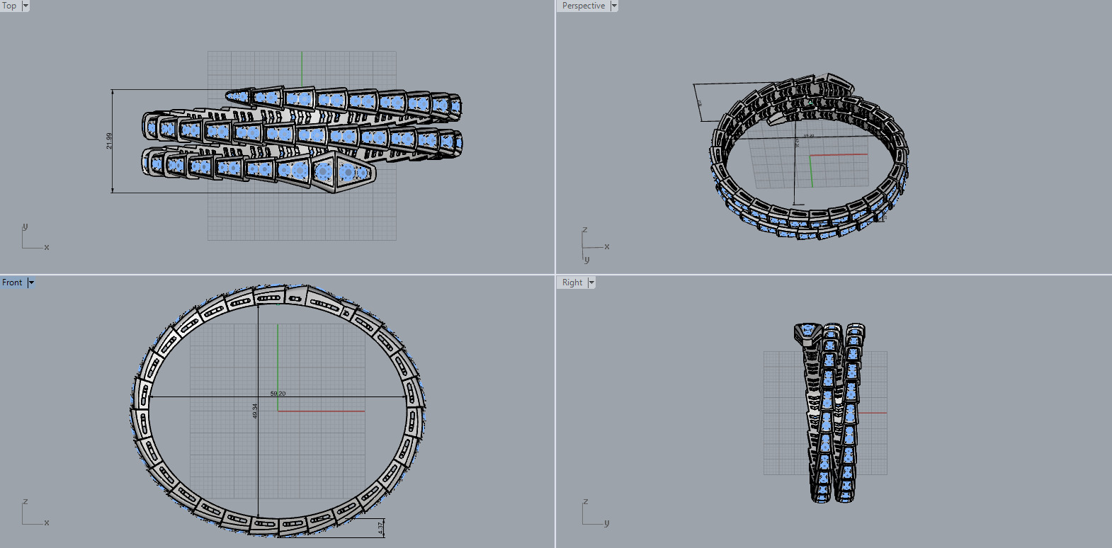 Serpent Bracelet 50569 3D print model_9