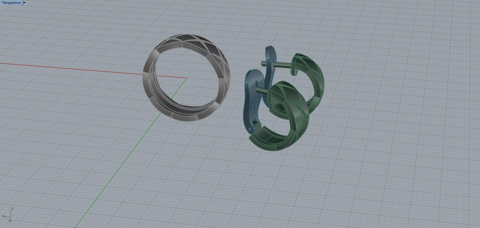 Ring and Earrings set50351 3D print model_4