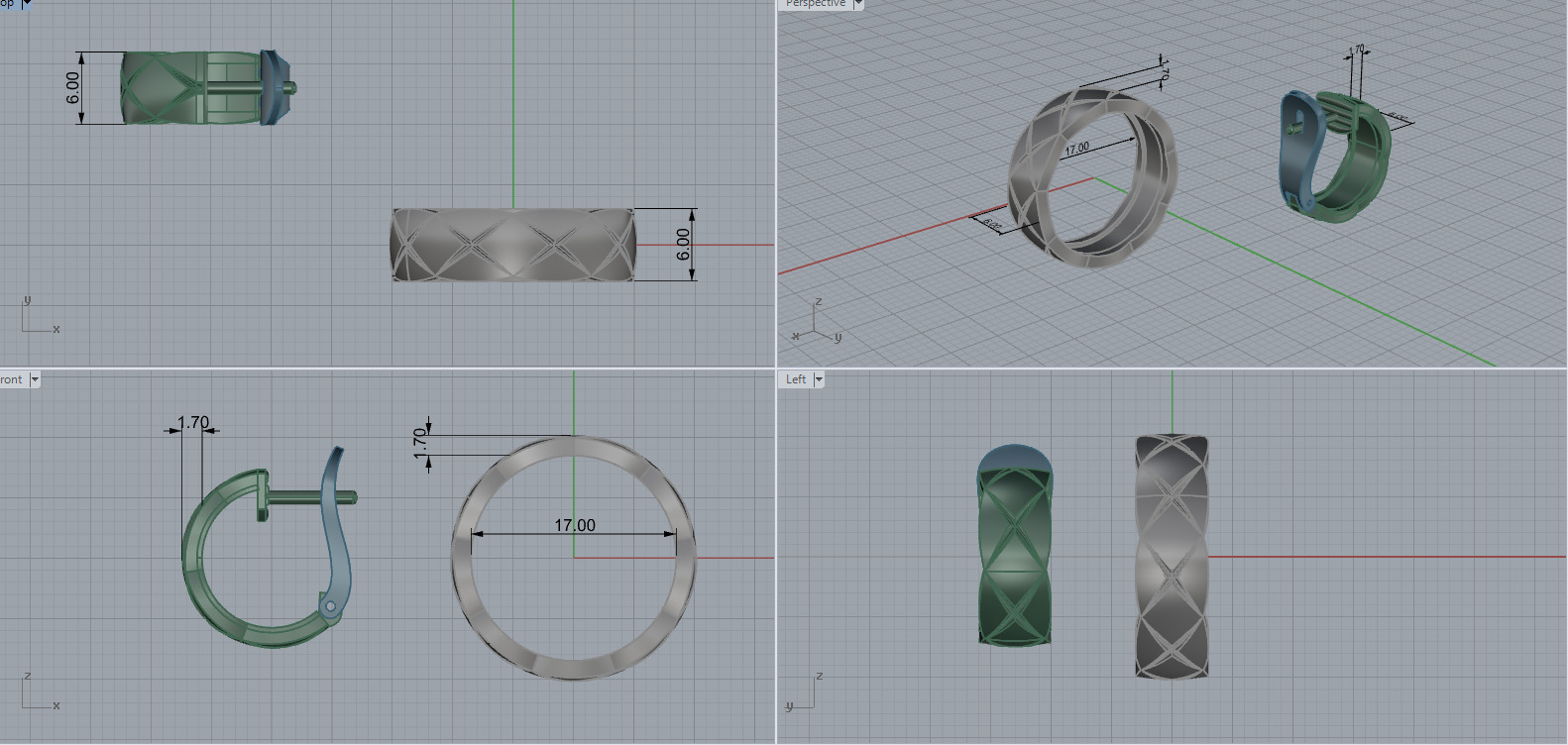 Ring and Earrings set50351 3D print model_7