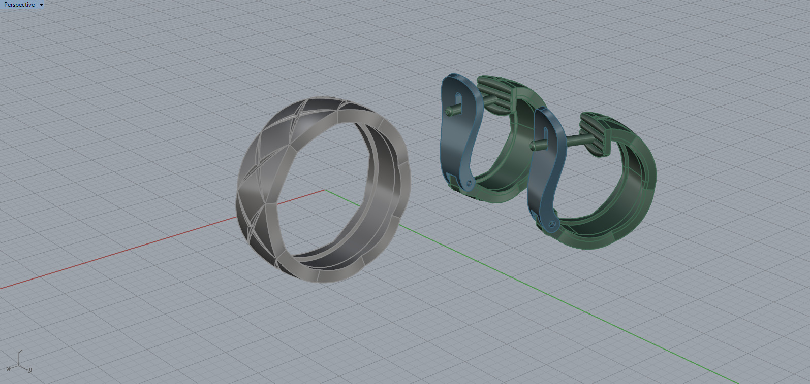 Ring and Earrings set50351 3D print model_5