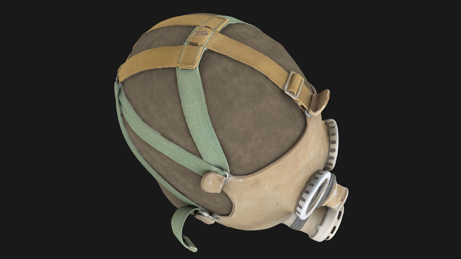 Gas Mask Old Low-poly 3D model_3